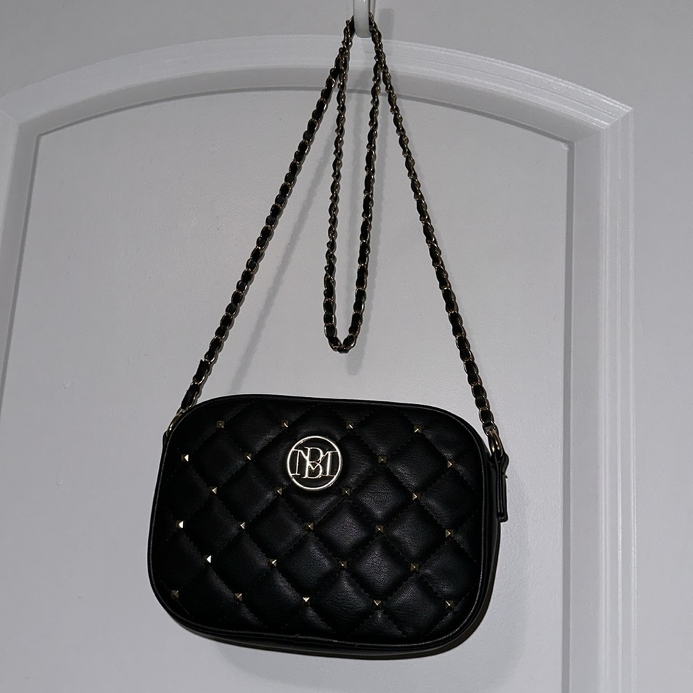 Black and Gold studded crossbody bag